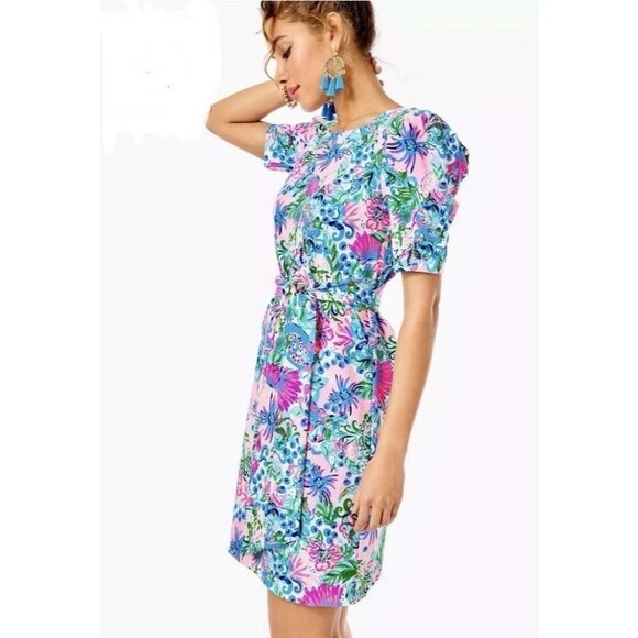 Lilly Pulitzer Harriet Mandevilla Baby Paradise Petals Terry Dress Womens Size M - Picture 5 of 16